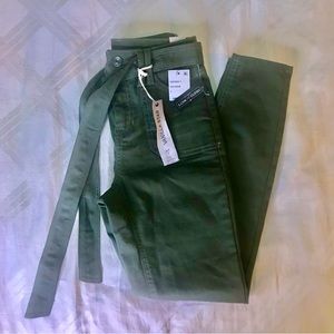 Vanilla Star Women's Belted High Rise Jeans (1, Fatigue)